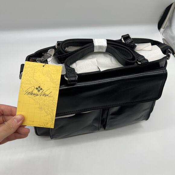 Patricia Nash Leather Rosetti Satchel Bags with Crossbody Strap Black - Picture 4 of 16